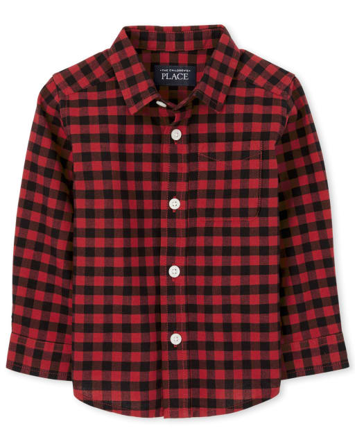 Baby And Toddler Boys Matching Family Buffalo Plaid Flannel Button Up Shirt