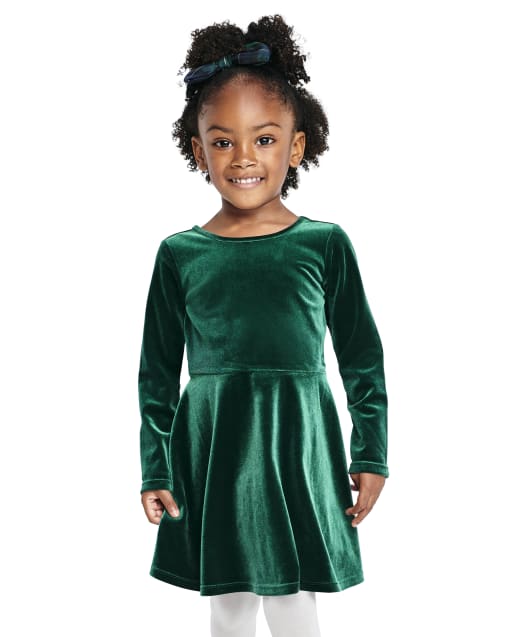 Baby And Toddler Girls Velour Cut Out Dress