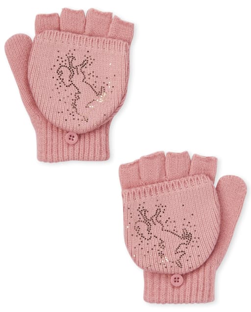 Girls Unicorn Pop Top Gloves