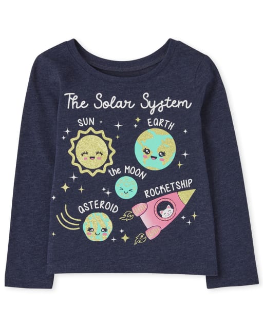 Toddler Girls Solar System Graphic Tee