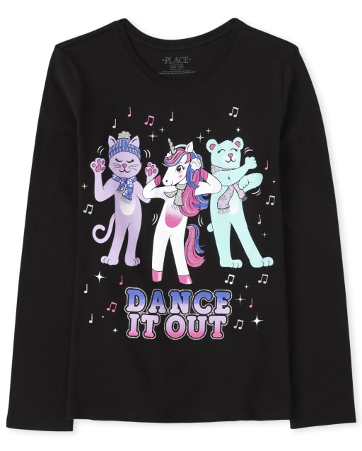 Girls Dance Animal Graphic Tee
