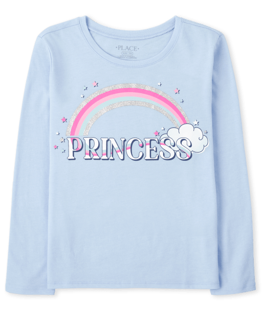 Girls Long Sleeve Princess Graphic Tee