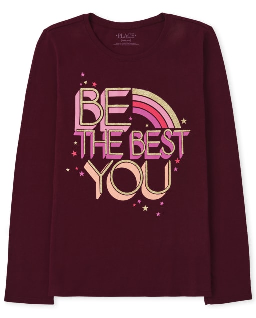 Girls Long Sleeve Best You Graphic Tee