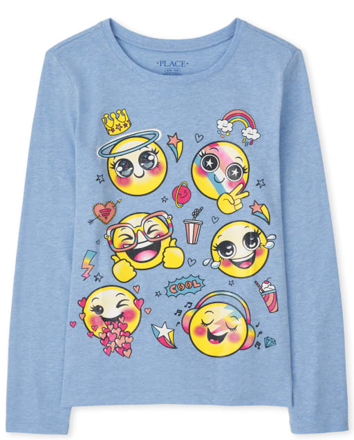 Girls Emoji Graphic Tee