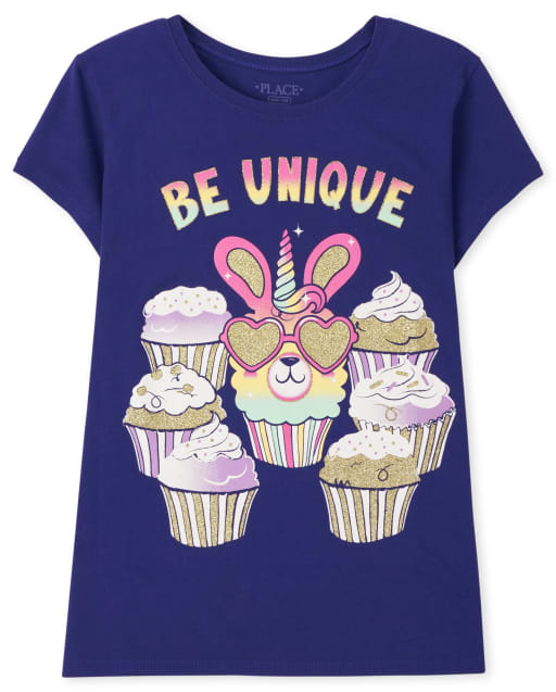 Camiseta con gráfico exclusivo para niñas
