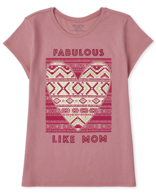 Girls Short Sleeve Fabulous Mom Graphic Tee