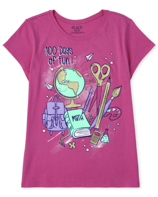 Camiseta gráfica 100 días para niñas