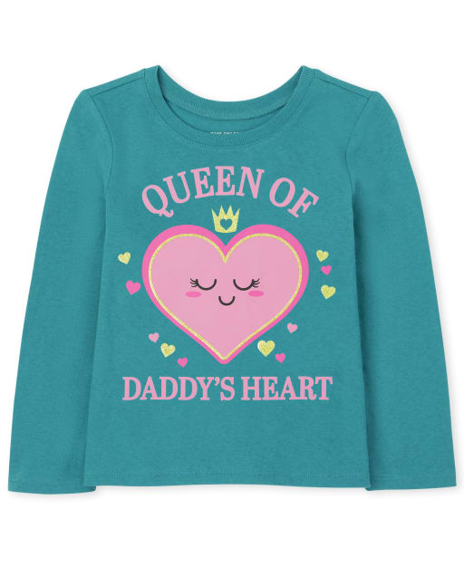 Baby And Toddler Girls Daddy's Heart Graphic Tee