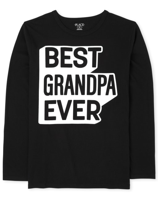 Mens Matching Family Long Sleeve 'Best Grandpa Ever' Graphic Tee