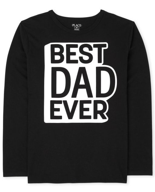 Mens Matching Family Long Sleeve 'Best Dad Ever' Graphic Tee