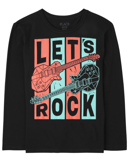 Camiseta gráfica Let's Rock para niños