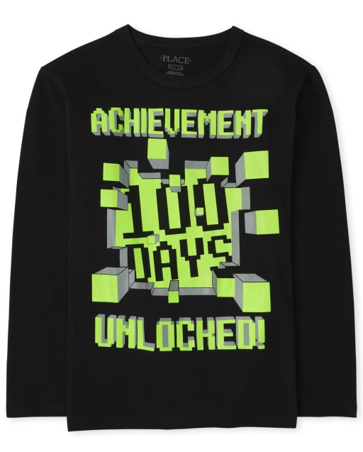 Camiseta con gráfico de 100 días de escuela para niños