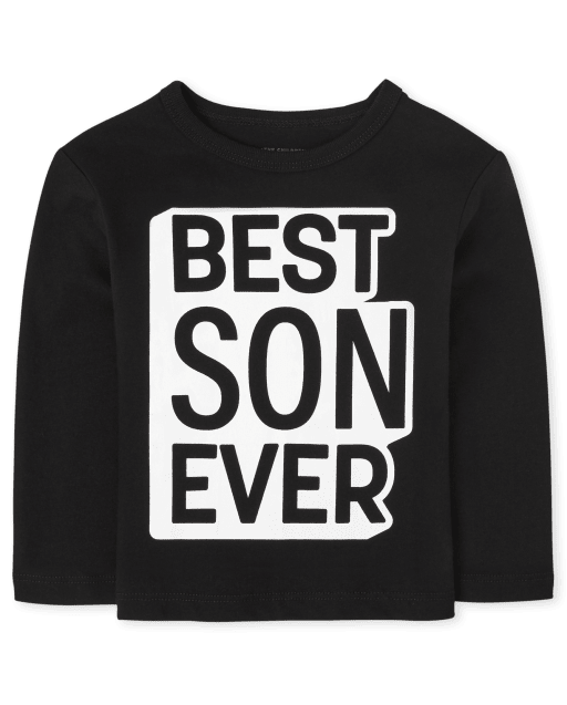 Camiseta de manga larga con gráfico "Best Son Ever" para bebés y niños pequeños a juego