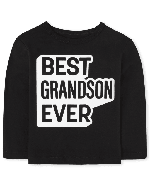 Camiseta de manga larga con gráfico "Best Grandson Ever" para bebés y niños pequeños a juego