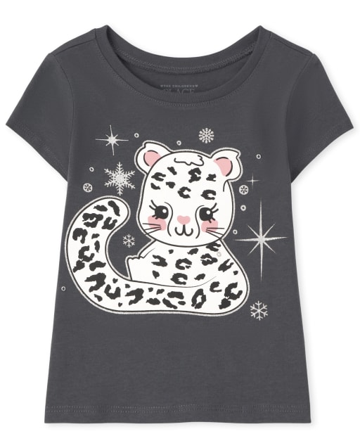 Baby And Toddler Girls Leopard Graphic Tee