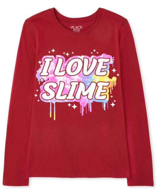 Girls Long Sleeve Slime Graphic Tee