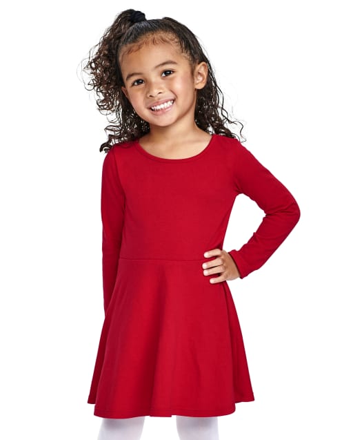 Baby And Toddler Girls Heart Cut Out Skater Dress
