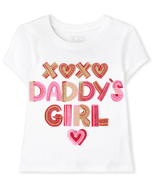 Baby And Toddler Girls Short Sleeve Valentine's Day Dad Graphic Tee