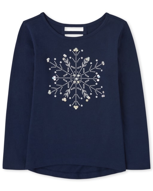 Girls Snowflake High Low Top
