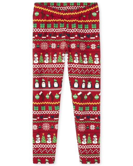 Legging douillet Fairisle de Noël pour filles