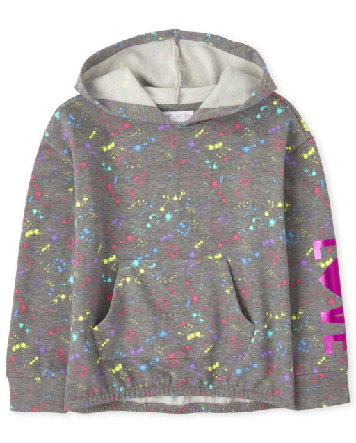 Sweat à capuche en polaire pour filles Love