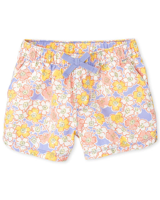 Baby And Toddler Girls Floral Twill Pull On Shorts