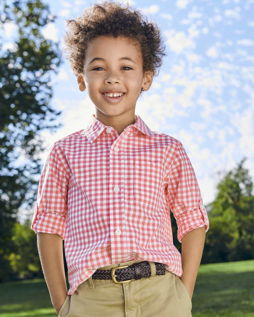Baby And Toddler Boys Gingham Button Up Shirt