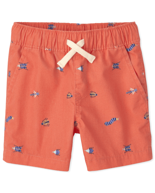 Baby And Toddler Boys Print Woven Pull On Jogger Shorts