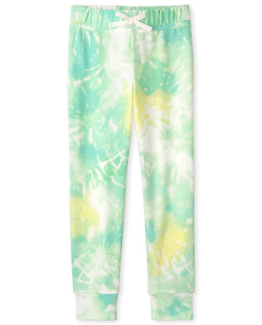 Girls Tie Dye Fleece Jogger Pants