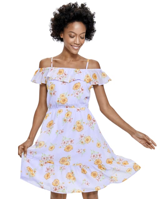 Womens Mommy And Me Floral Ruffle Dress