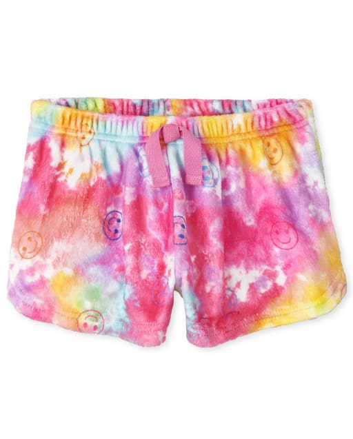 Girls Happy Face Fleece Pajama Shorts