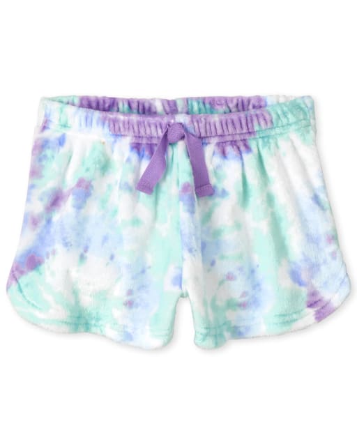 Shorts de pijama de polar con teñido anudado para niñas