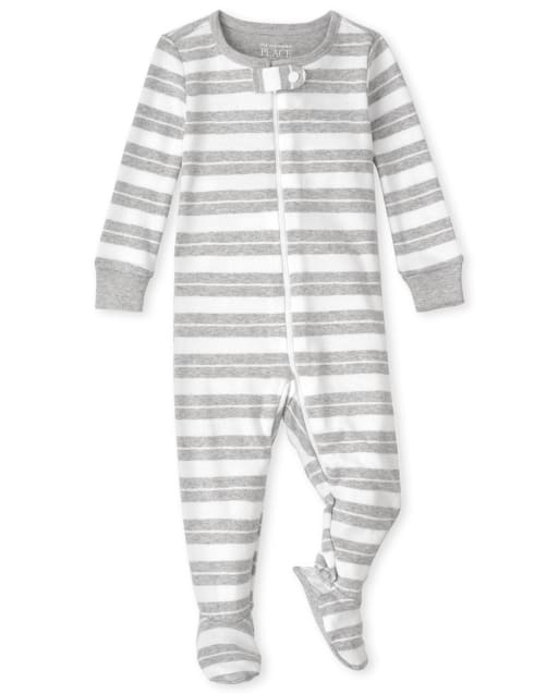 Unisex Baby And Toddler Long Sleeve Striped Snug Fit Cotton One Piece Pajamas