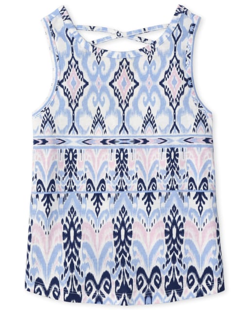 Girls Print Cross Back Tank Top