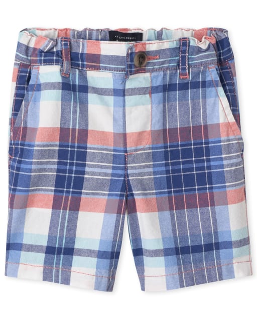 Baby And Toddler Boys Plaid Woven Chino Shorts