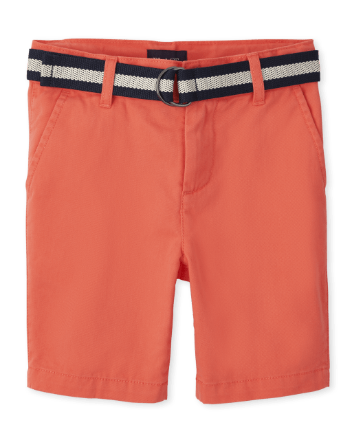 Boys Woven Belted Chino Shorts