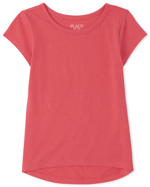 T-shirt à superposition basique High Low pour fille