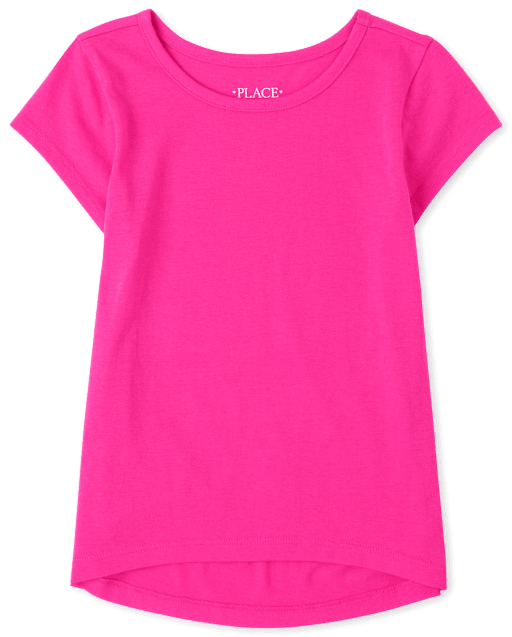 T-shirt à superposition basique High Low pour fille