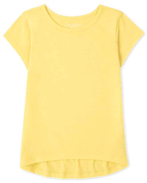 T-shirt à superposition basique High Low pour fille