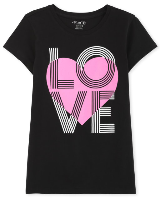 Camiseta con estampado de amor para niñas