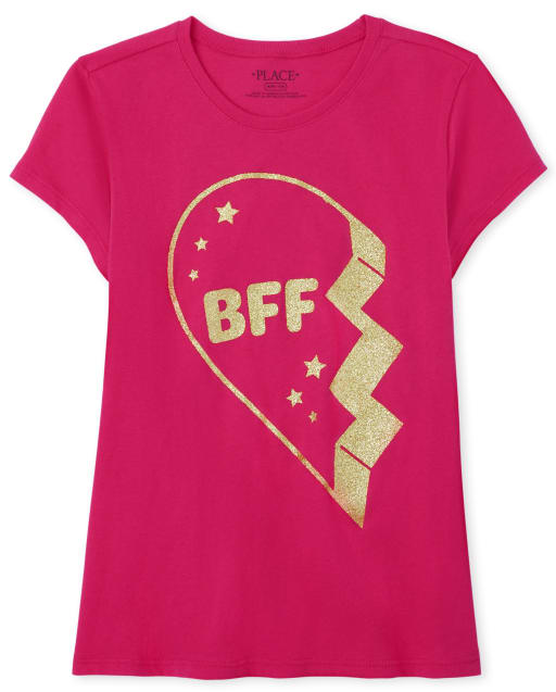 Camiseta estampada BFF para niñas