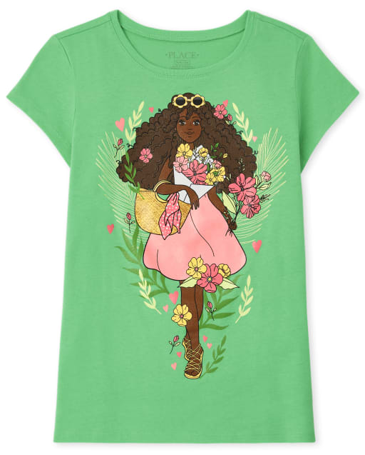 Camiseta con gráfico de princesa para niñas