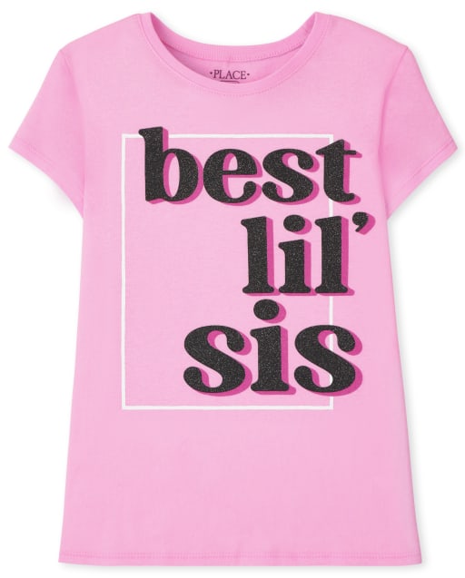 Girls Short Sleeve Best Lil' Sis Graphic Tee