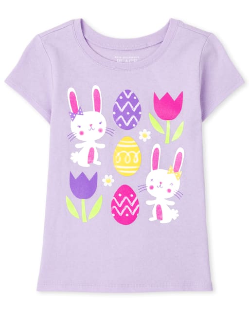 Baby And Toddler Girls Short Sleeve Easter Graphic Tee