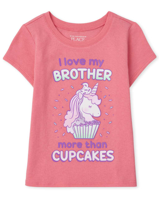 Baby And Toddler Girls Short Sleeve Brother Graphic Tee
