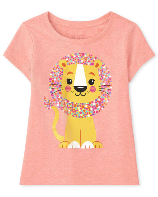 Baby And Toddler Girls Lion Graphic Tee