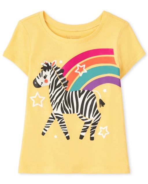 Camiseta con estampado de cebra para bebés y niñas pequeñas