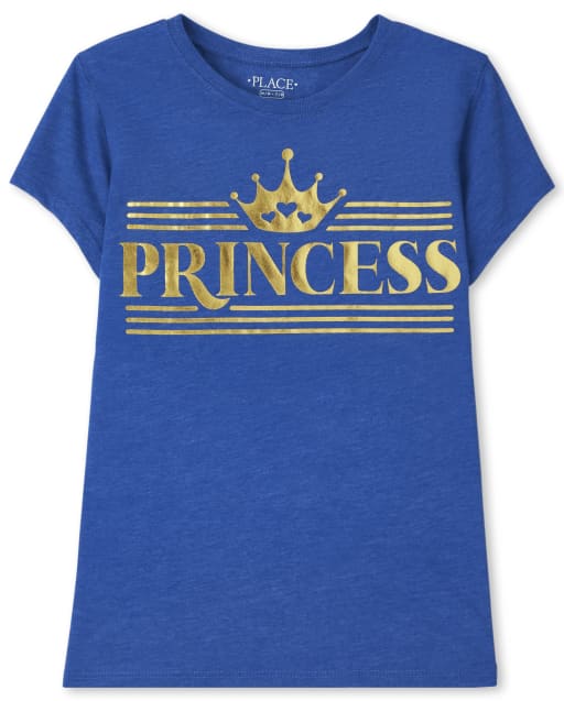Camiseta con estampado de princesa para niñas