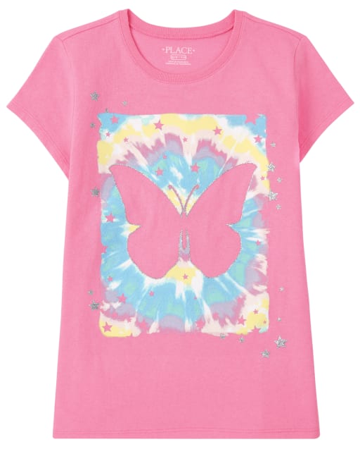 Camiseta con estampado de mariposas para niñas