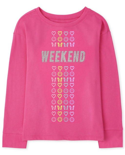 Girls Active Long Sleeve Graphic Top